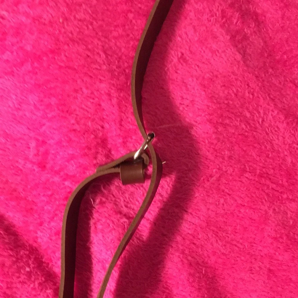 Brown Faux Leather Harness Belt with Metal Buckle Details